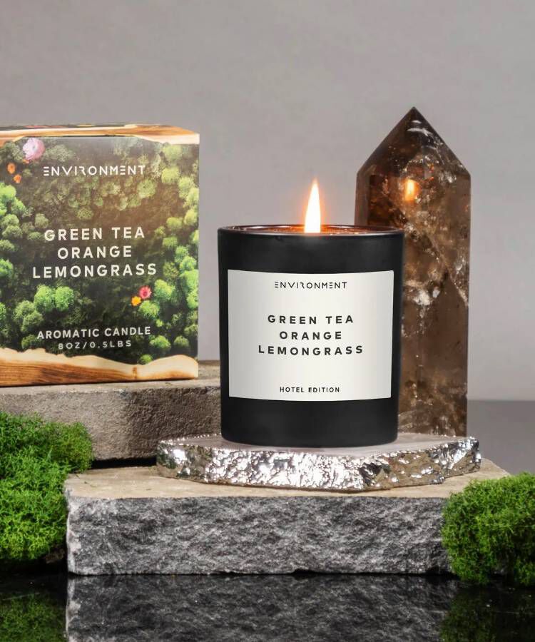 ENVIRONMENT 8oz Candle Inspired by Delano Beach Club Hotel - Green Tea | Orange | Lemongrass