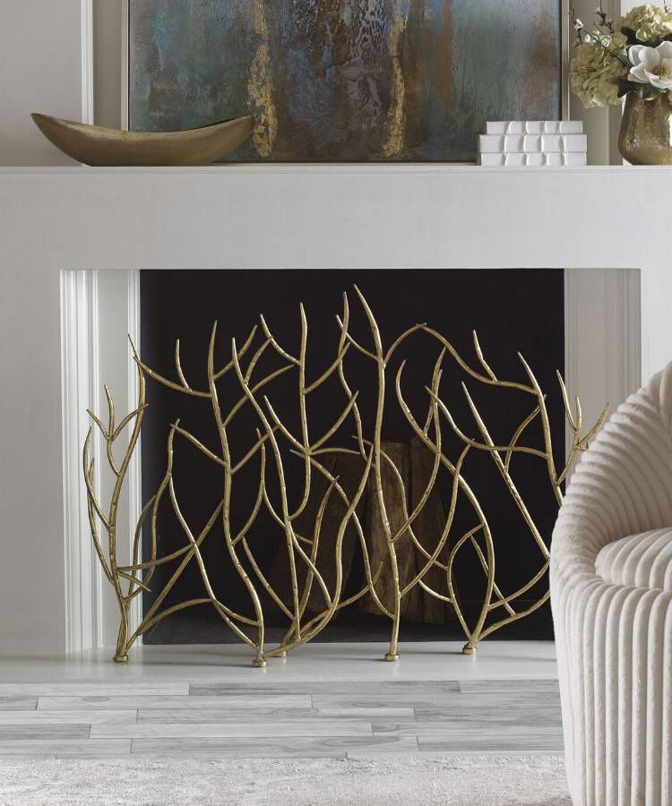  Uttermost Gold Branches Decorative Fireplace Screen