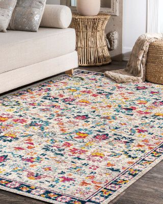  Jonathan Y Designs Alfombra Modern Persian Boho Floral Area Rug