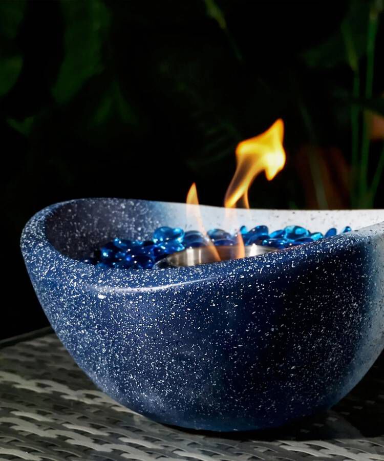 Tabletop Fire Pit with Mixed Color, Outdoor & Indoor Fire Pit, Portable Concrete Fire Pit, Personal Ethanol Fireplace, Outdoor Tabletop Fire Pit, Mini Fire Pit Smokeless Fire Bowl