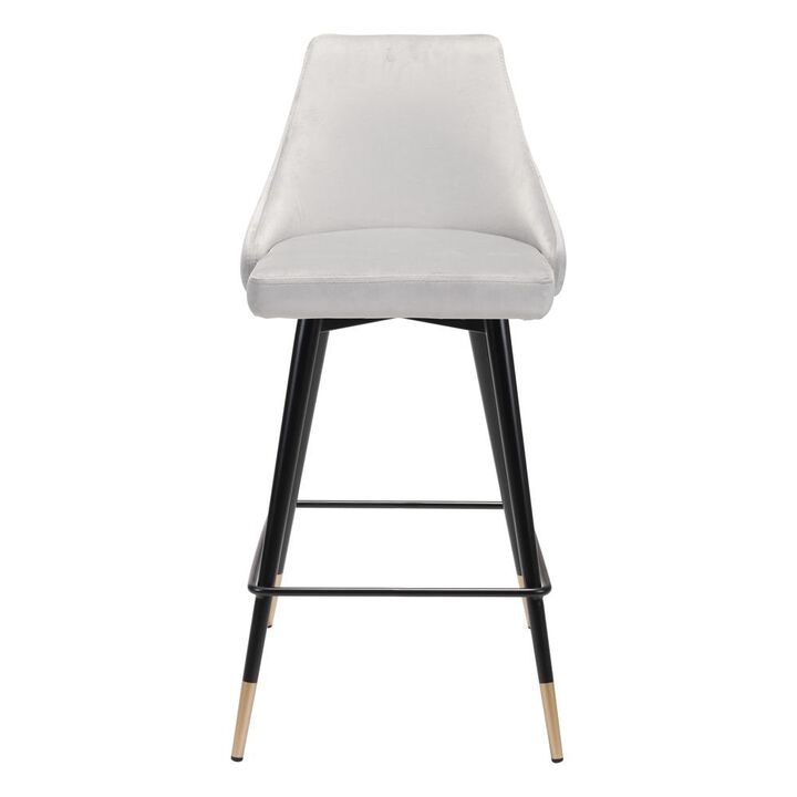 Belen Kox Piccolo Counter Chair, Gray Velvet, Belen Kox