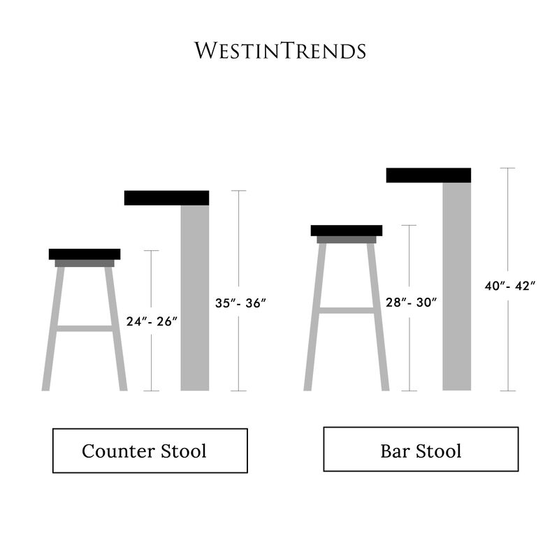 WestinTrends 29" Linen Fabric Tufted Upholstered Bar Stool (Set of 2), Black