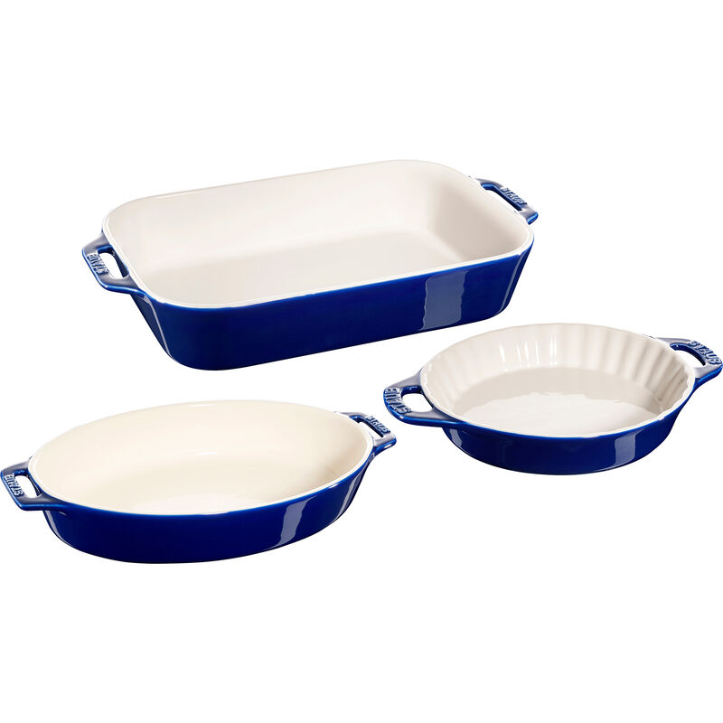 Staub Ceramic 3-pc Mixed Baking Dish Set - Cherry