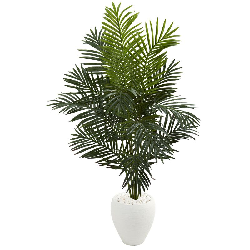 HomPlanti 5.5 Feet Paradise Artificial Palm Tree in White Planter