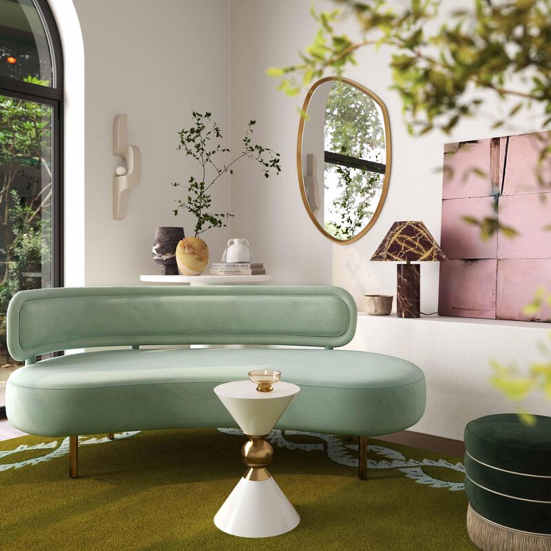 Tischa Mint Green Velvet Sofa