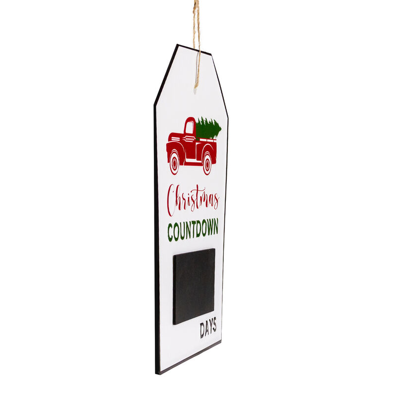 13" Gift Tag Shaped Christmas Countdown Chalkboard Wall Decor