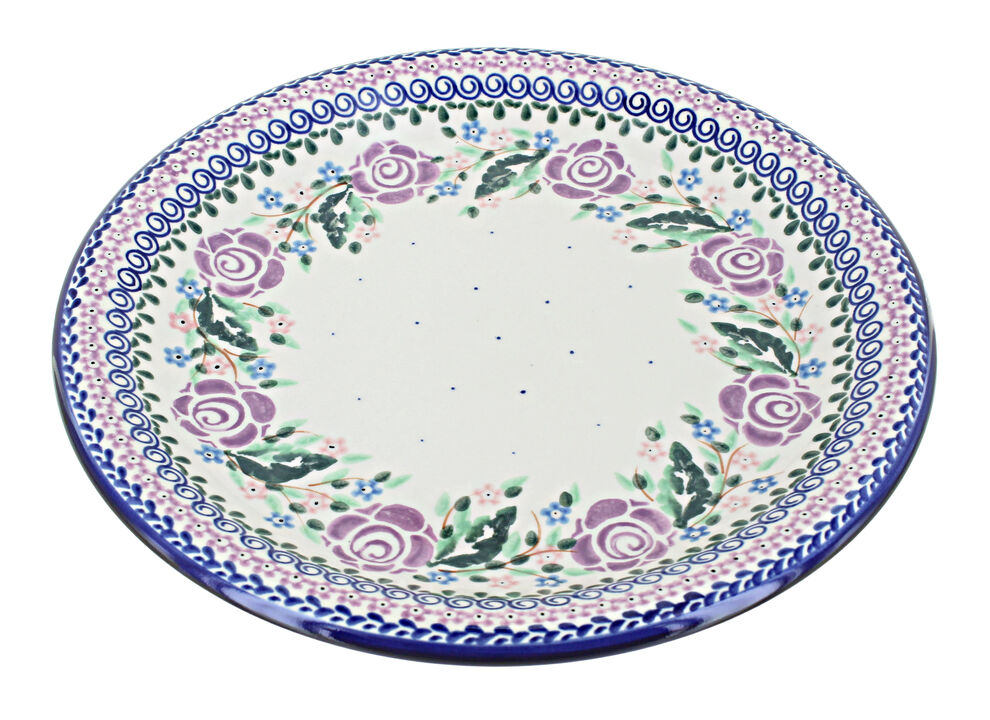 Blue Rose Polish Pottery Cherry Blossom Dinner Plate