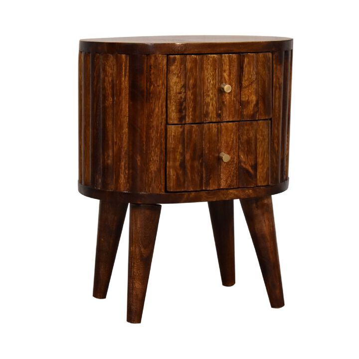 Stripe Chestnut Bedside