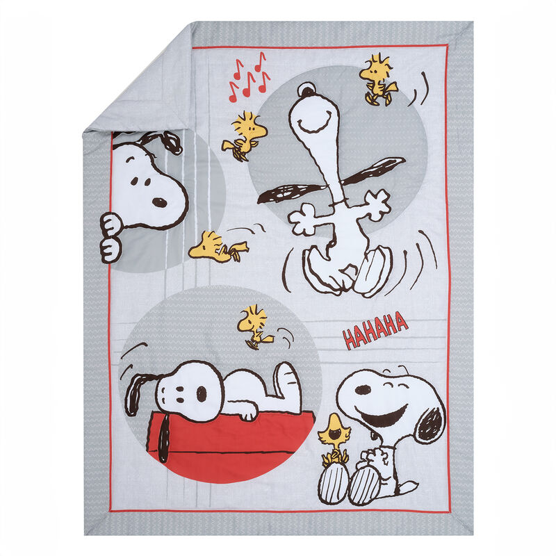 Bedtime Originals Snoopy Love 4-Piece Toddler Bedding Set - Gray/Red/White