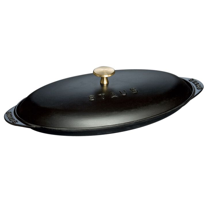 Staub Cast Iron 14.5-inch x 8-inch Covered Fish Pan - Matte Black