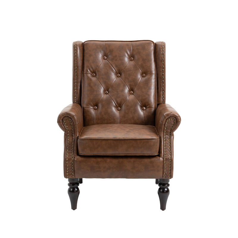 Wood Frame Armchair, Modern Accent Chair Lounge Chair for Living Room