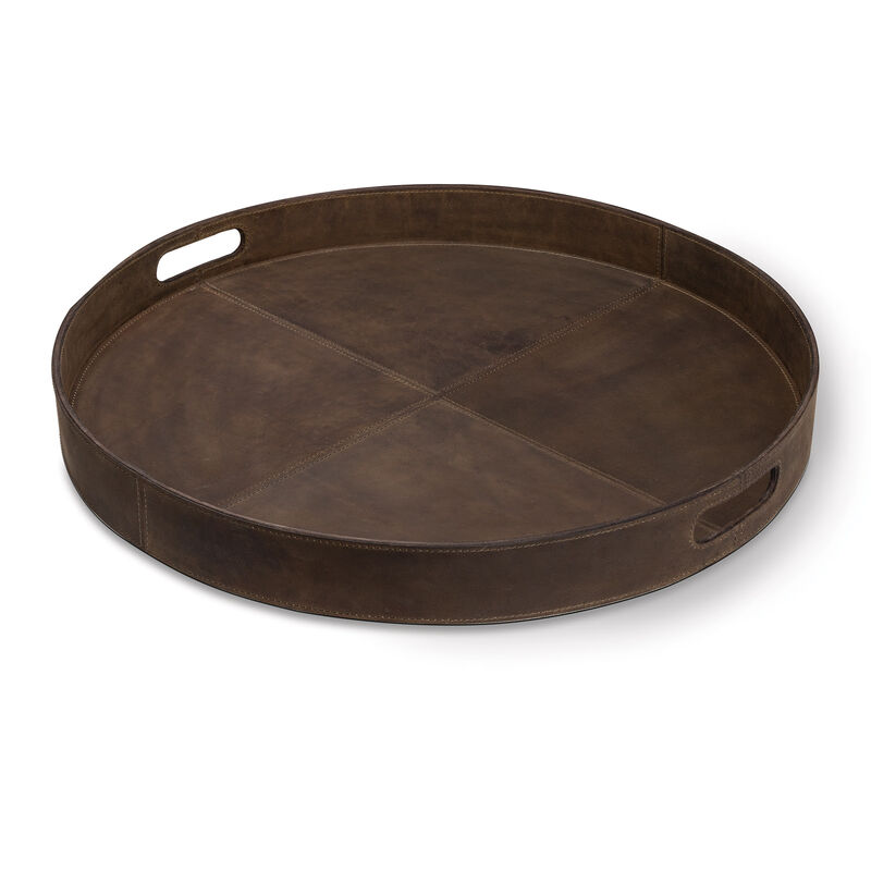 Derby Round Leather Tray