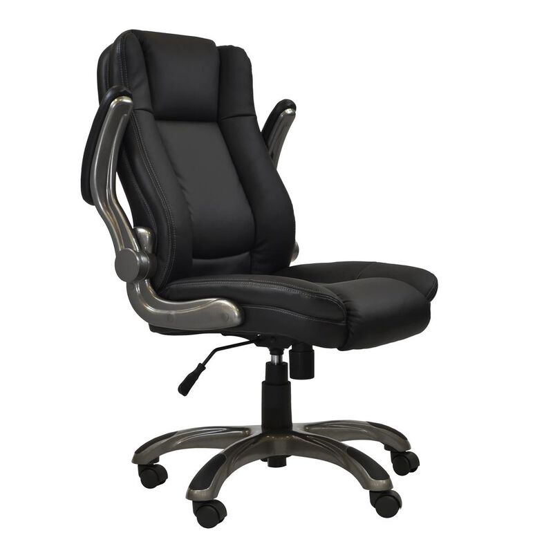 Techni Mobili Medium Back Executive Office Chair with Flip-up Arms. Color: Black