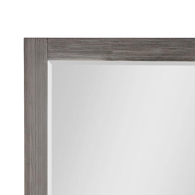 Altair 28 Rectangular Bathroom Wood Framed Wall Mirror in Classical Grey