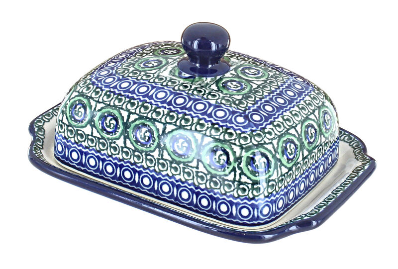 Blue Rose Polish Pottery Maria Butter Dish