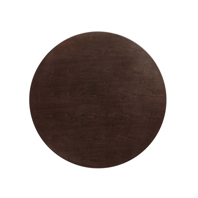Modway - Lippa 36" Round Wood Grain Dining Table Gold Cherry Walnut
