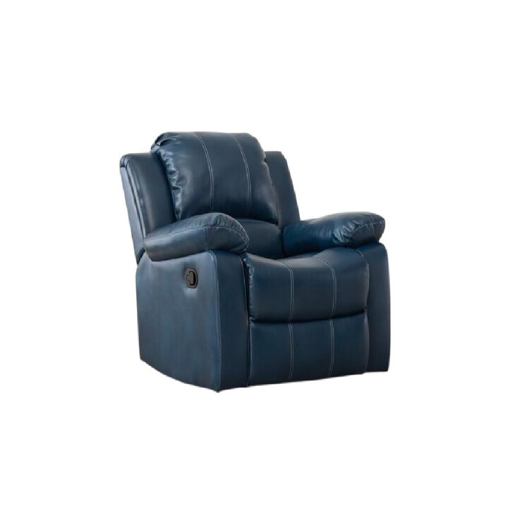 Comfort Pointe Clifton Navy Blue Leather Gel Glider Rocker Recliner