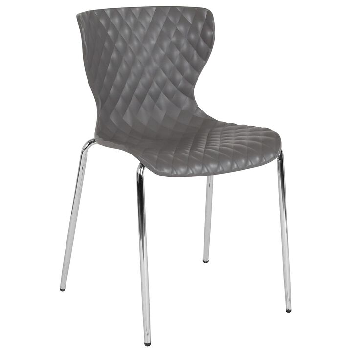 Flash Furniture Lowell Contemporary Design Gray Plastic Stack Chair