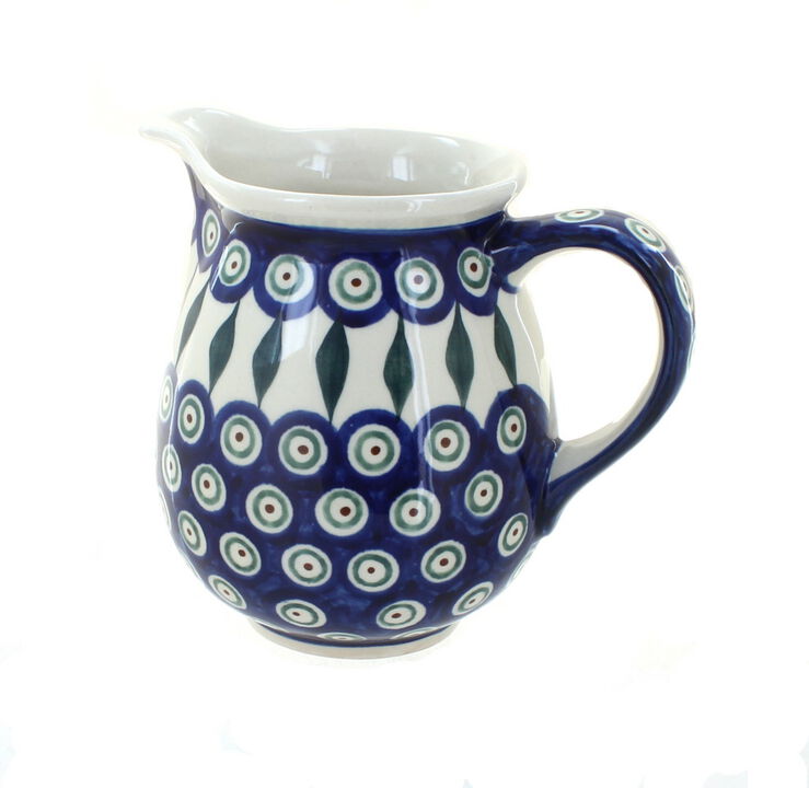 Blue Rose Polish Pottery Evergreen Small Pitcher