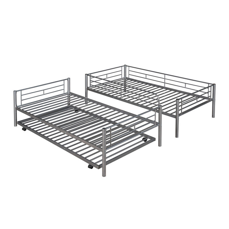 Merax Twin-Over-Twin Metal Bunk Bed With Trundle