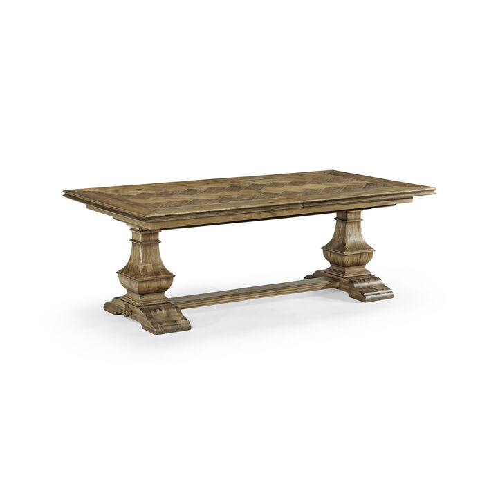 Medium Driftwood Parquet Top Dining Table