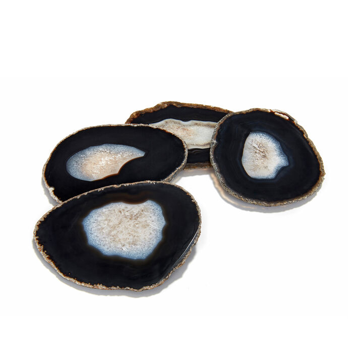 Pedra Coasters, Midnight Agate, Set of 4