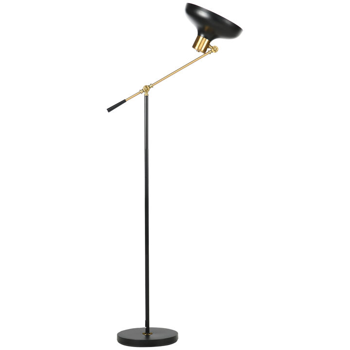 HOMCOM Floor Lamps for Living Room, Standing Lamp with Balance Arm, Black