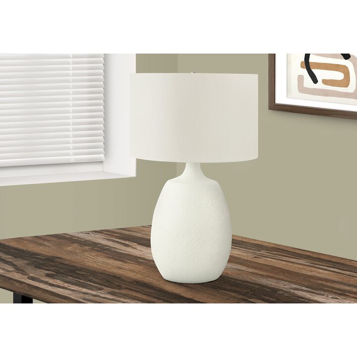 Monarch Specialties I 9609 - Lighting, 26"H, Table Lamp, Ivory / Cream Shade, Cream Resin, Contemporary