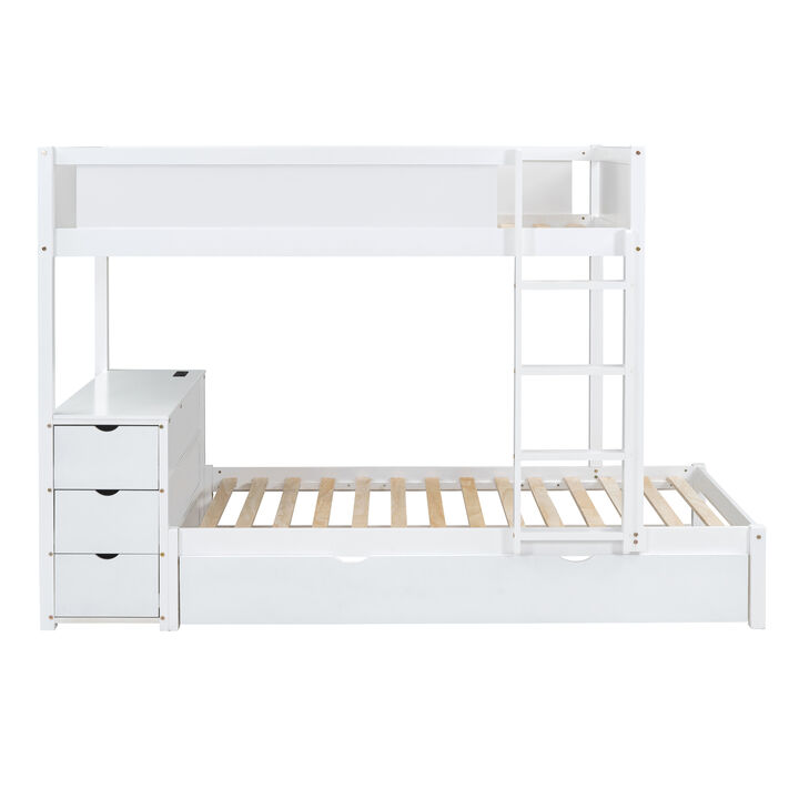 Merax  Bunk Bed with Trundle and Desk