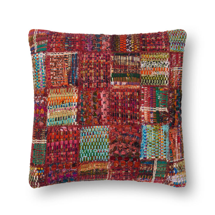 P0535 Red/Multi 13"x21" Down Pillow