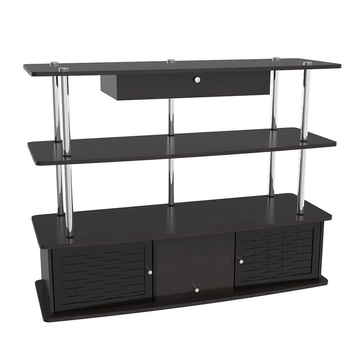 Convenience Concepts Designs2Go Aspen 1 Drawer TV Stand with Storage Cabinets and Shelves