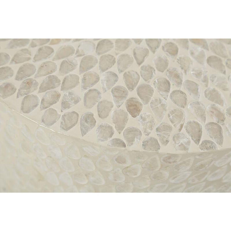 Jofran Round Terrazzo Handcrafted Capiz Shell Accent Table