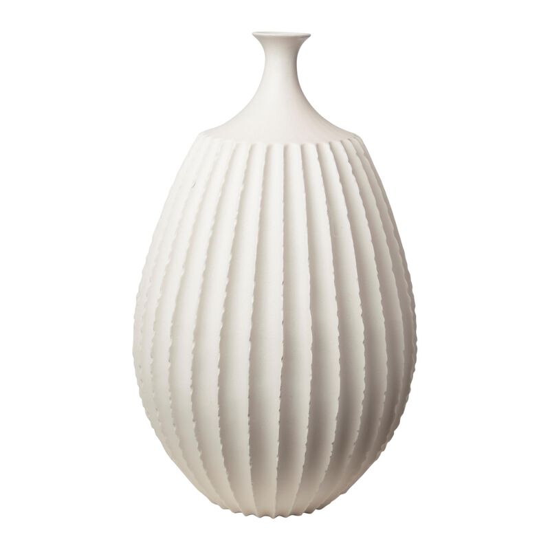 Sawtooth Vase- White Large