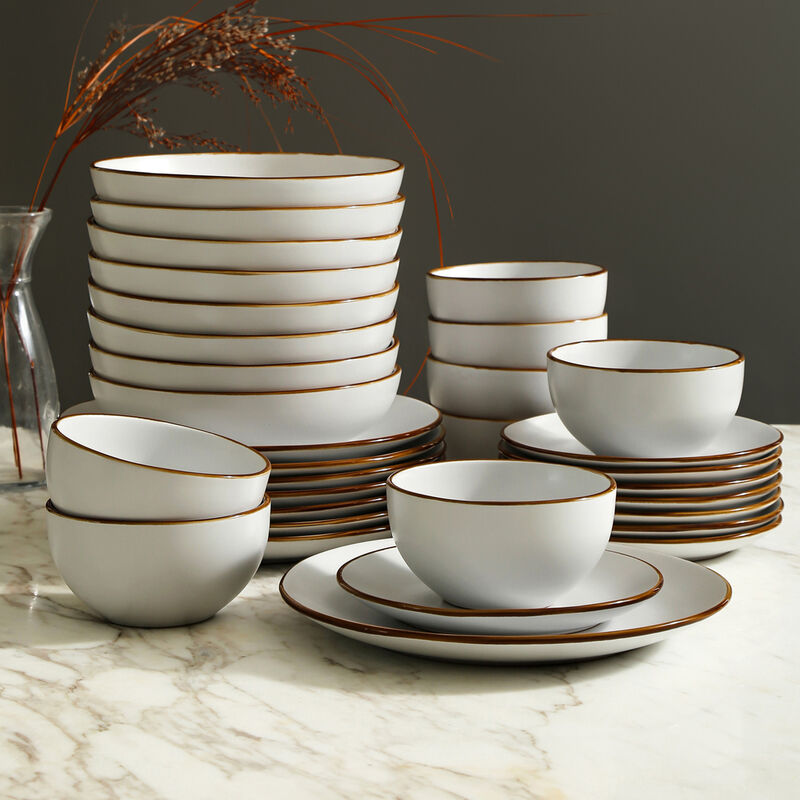 Stone Lain Brasa Stoneware 16 Piece Dinnerware Set, Green