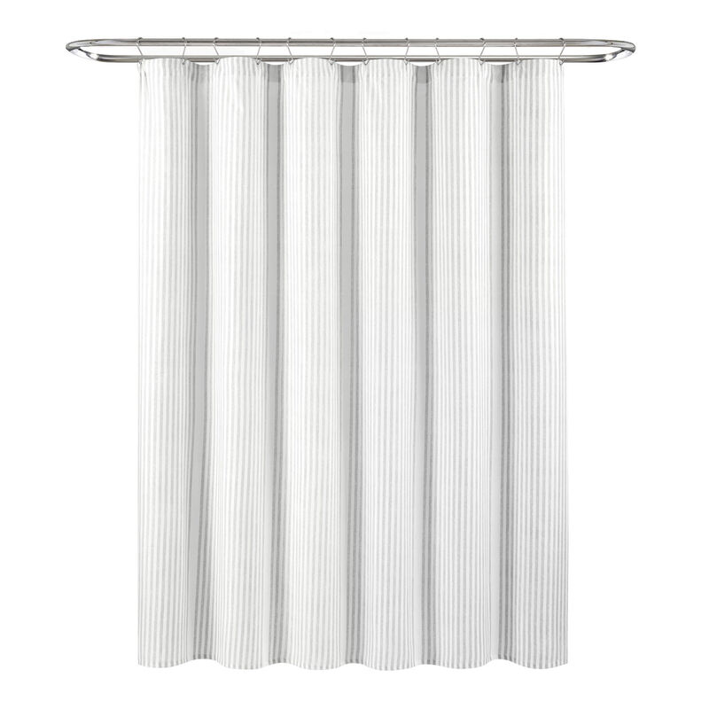 Farmhouse Drew Stripe Silver-Infused Antimicrobial Shower Curtain