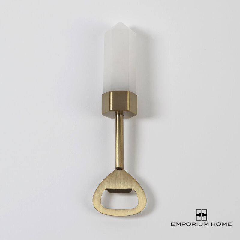 Emporium Home Crystal Bottle Opener in Satin Brass