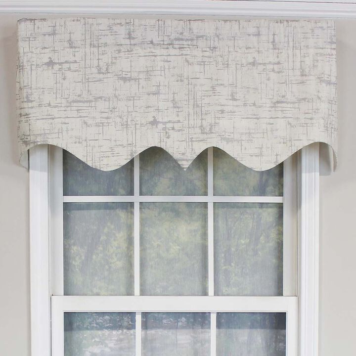 RLF Home Frizzia Regal Valance High Quality Window Treatment 3" Rod Pocket 50" x 17" Gray/Off-white