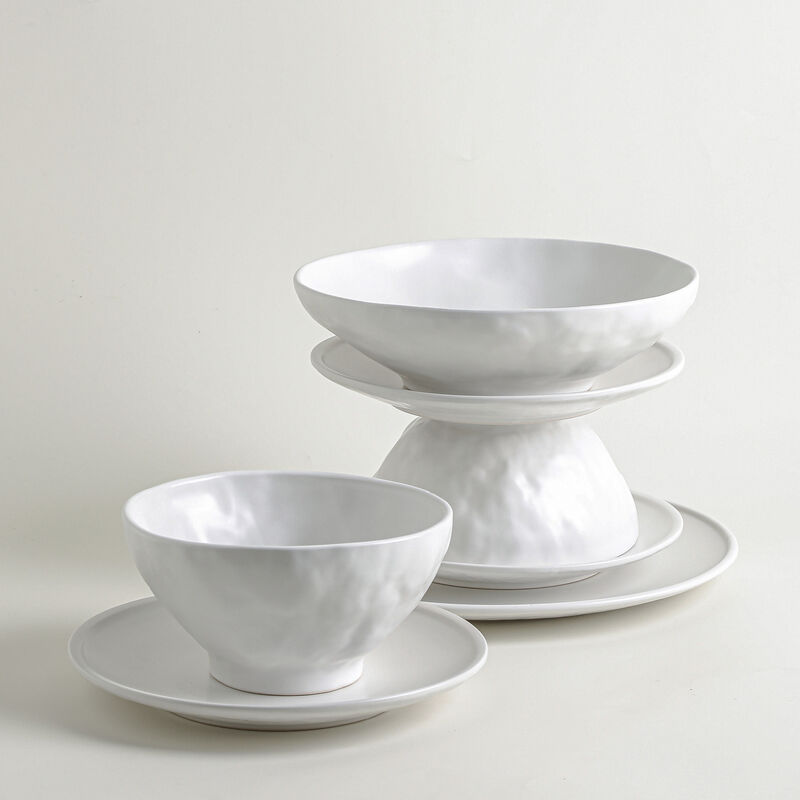 Stone by Mercer Project NENDO Stoneware 16 Piece Dinnerware Set, White