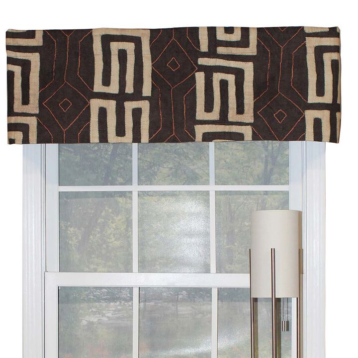 RLF Home Atahaulpa Tailored Window Treatment Valance 3" Rod Pocket 50" x 14" Chocolate