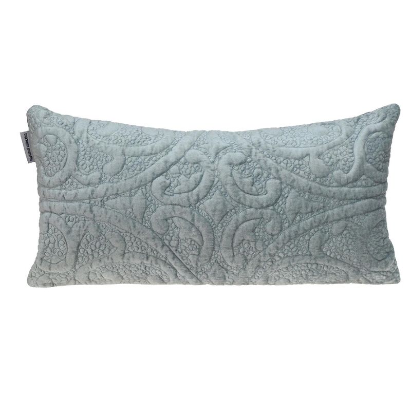 24" Gray Transitional Rectangular Quilted Throw Pillow