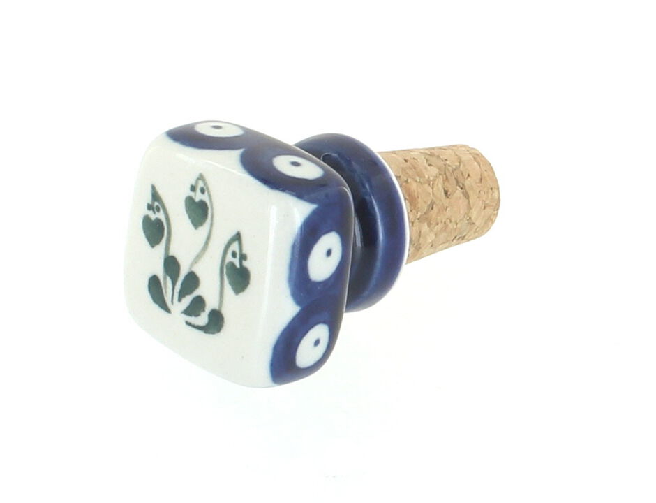 Blue Rose Polish Pottery Saffron Wine Cork