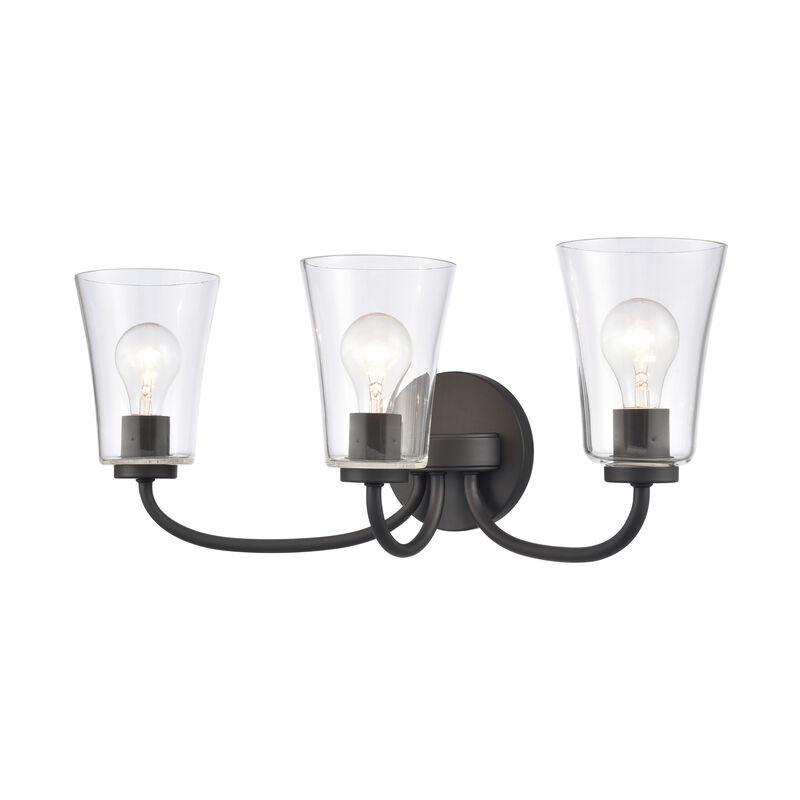 Emily 23'' Wide 3-Light Black Vanity Light