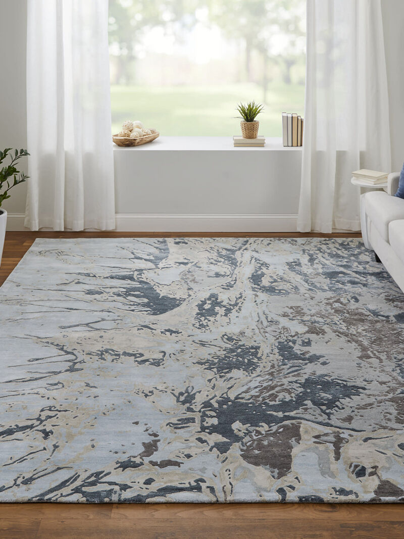 Zarah 8918F 10' x 14' Blue/Taupe/Green Rug