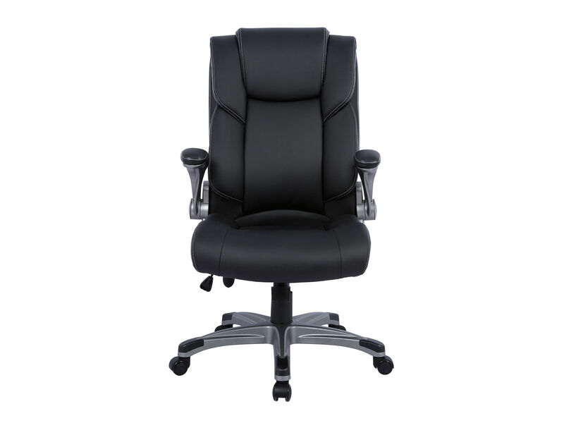 Executive Office Desk Chair, Ergonomic Bonded Leather Home Office Desk Chair With Flip-Up Arms