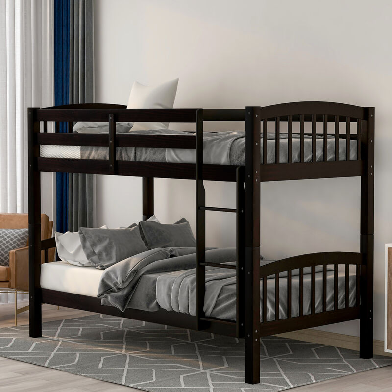 Twin Over Twin Bunk Bed With Ladder