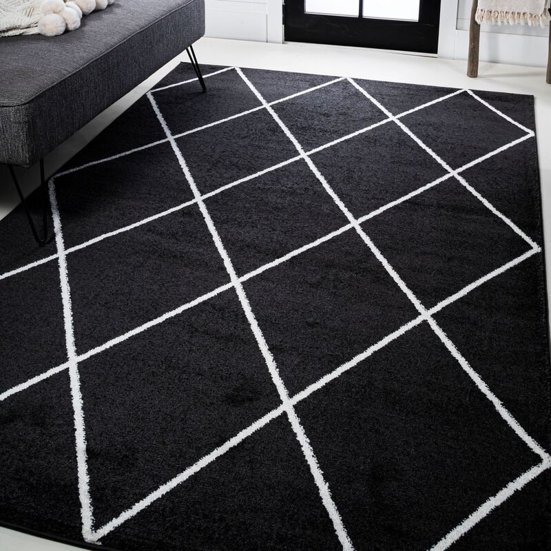 Cole Minimalist Diamond Trellis Area Rug