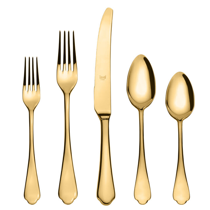 Dolce Vita Gold Flatware Set 5 Pieces