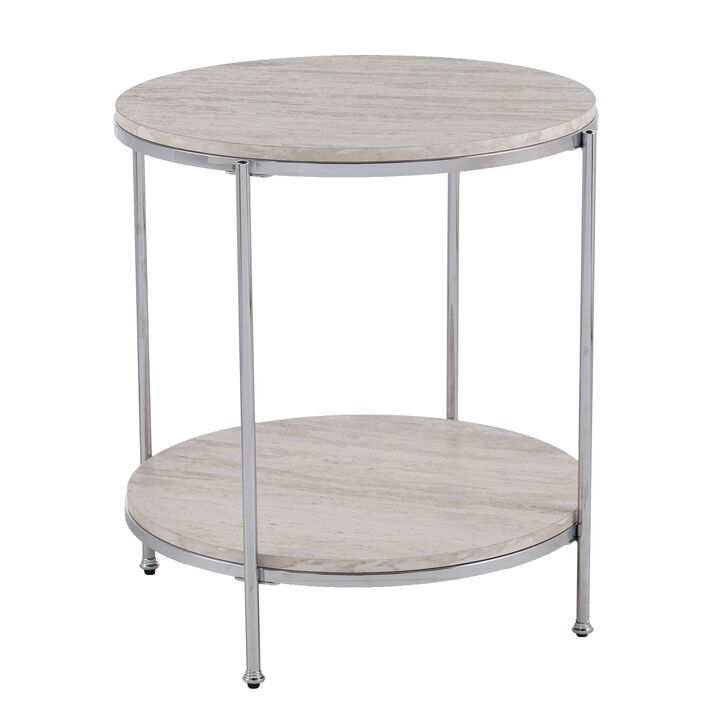 Cagney Round Marble End Table