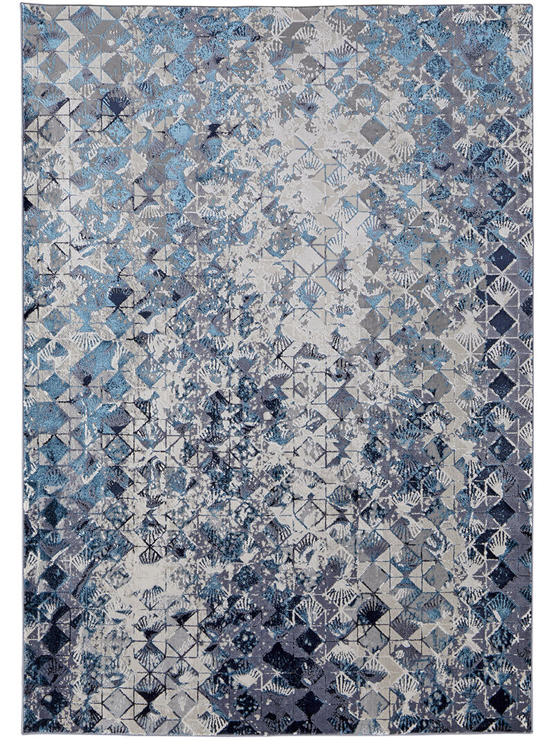 Indio 39H0F Blue/Ivory/Gray 6'7" x 9'6" Rug