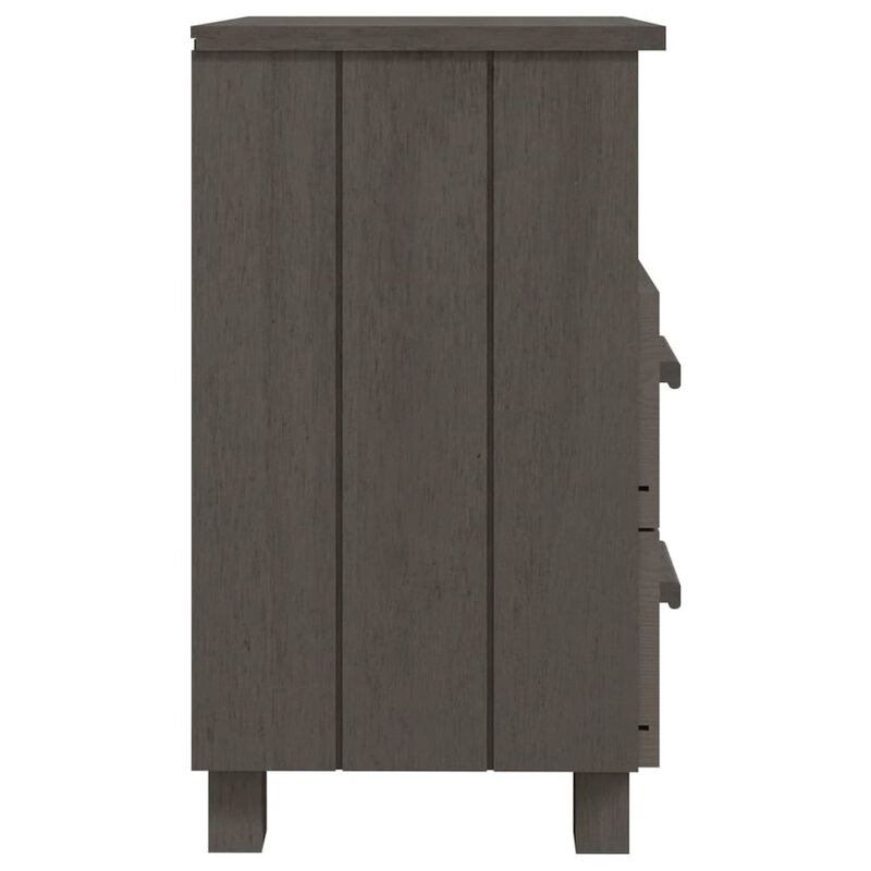 Bedside Cabinets HAMAR 2 pcs Light Gray 15.7"x13.8"x24.4" Solid Wood